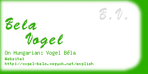 bela vogel business card