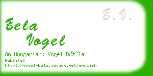 bela vogel business card